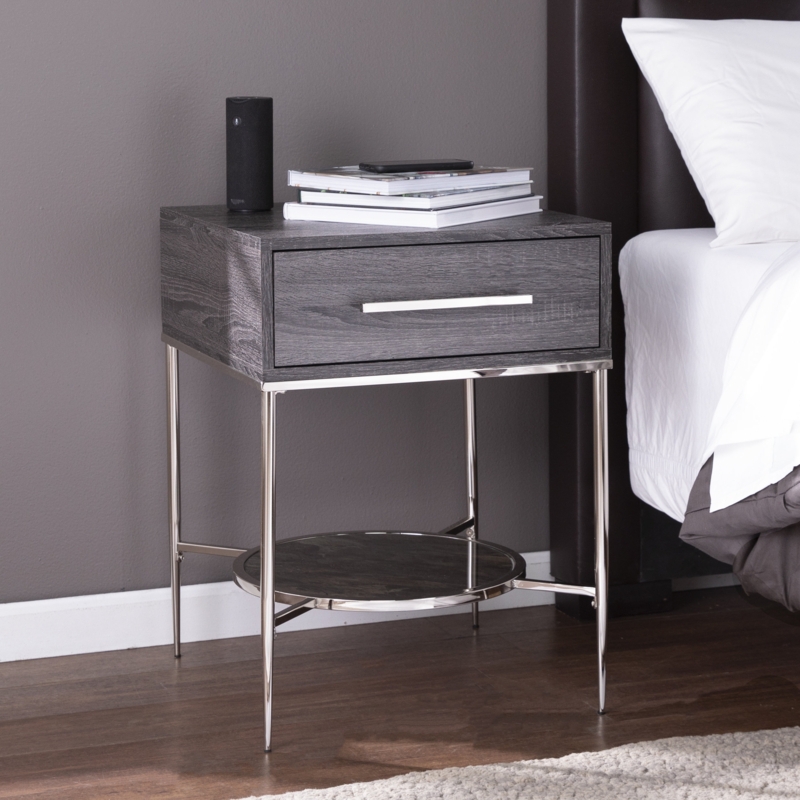 Square Bedside Table with Storage