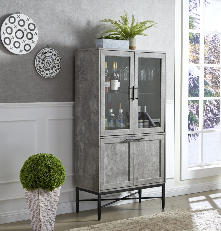 Modern Glam Bar Cabinet with Storage