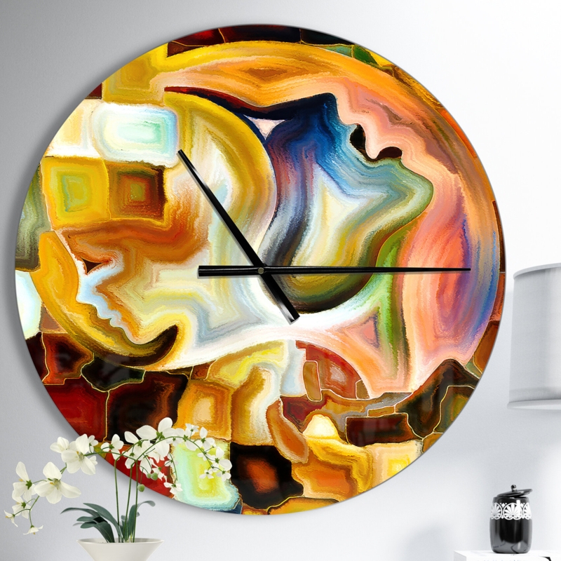 Abstract Art Wall Clock with Floating Frame