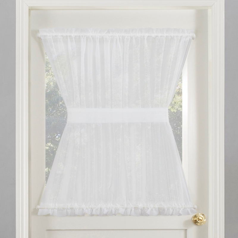 Sheer Polyester Curtain Panel with Rod Pocket