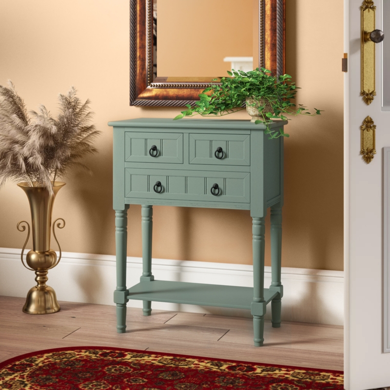 Cottage-Chic Small Console Table with Storage