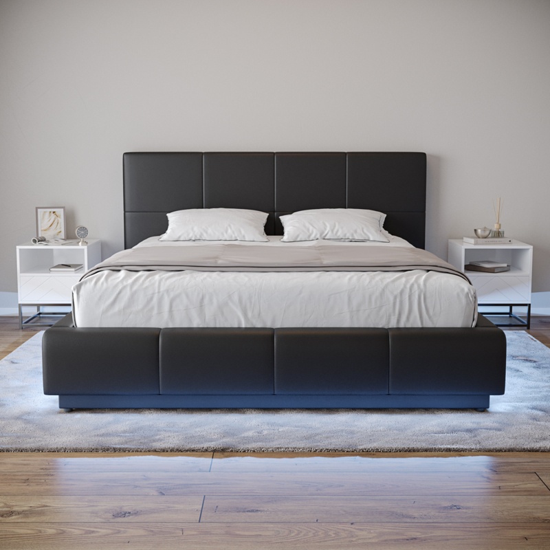 Wave-Like Modern Contemporary Upholstered Bed