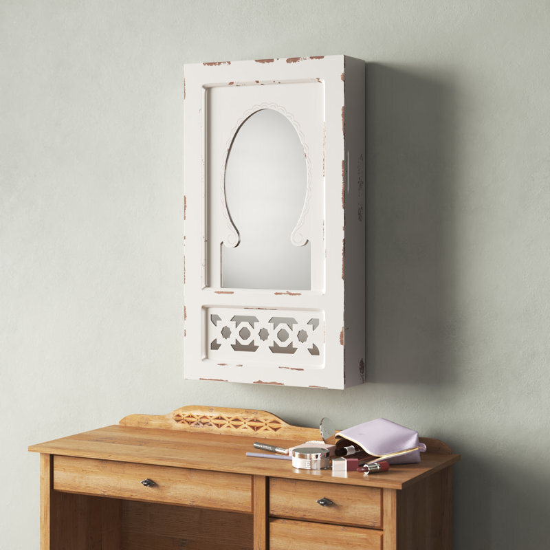 White jewelry wall cabinet