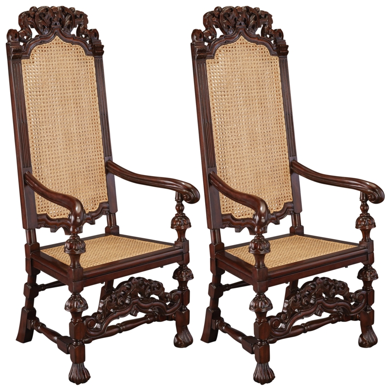 Regal English Court Chair with Cane Back and Seat