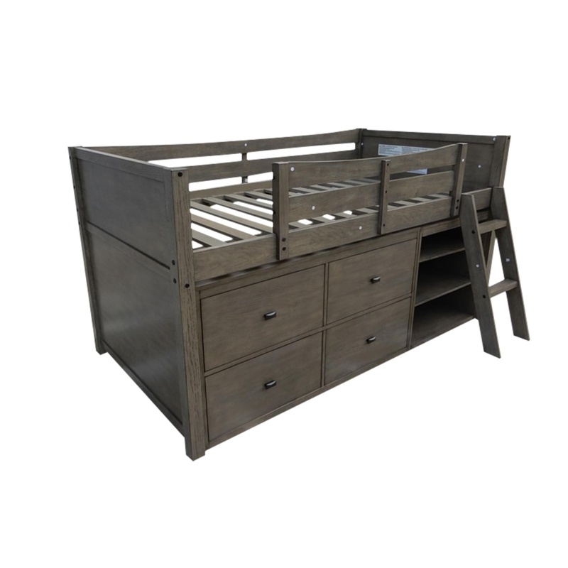 Wilton Twin 4 Drawer Loft Bed with Bookcase by Greyleigh™ Teen