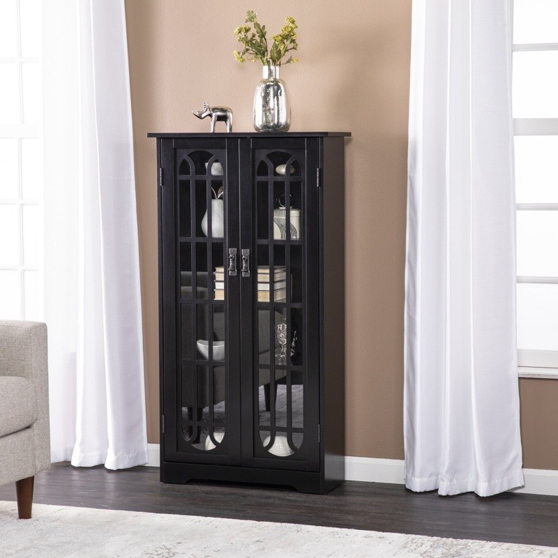 Window Pane Media CabinetBlack