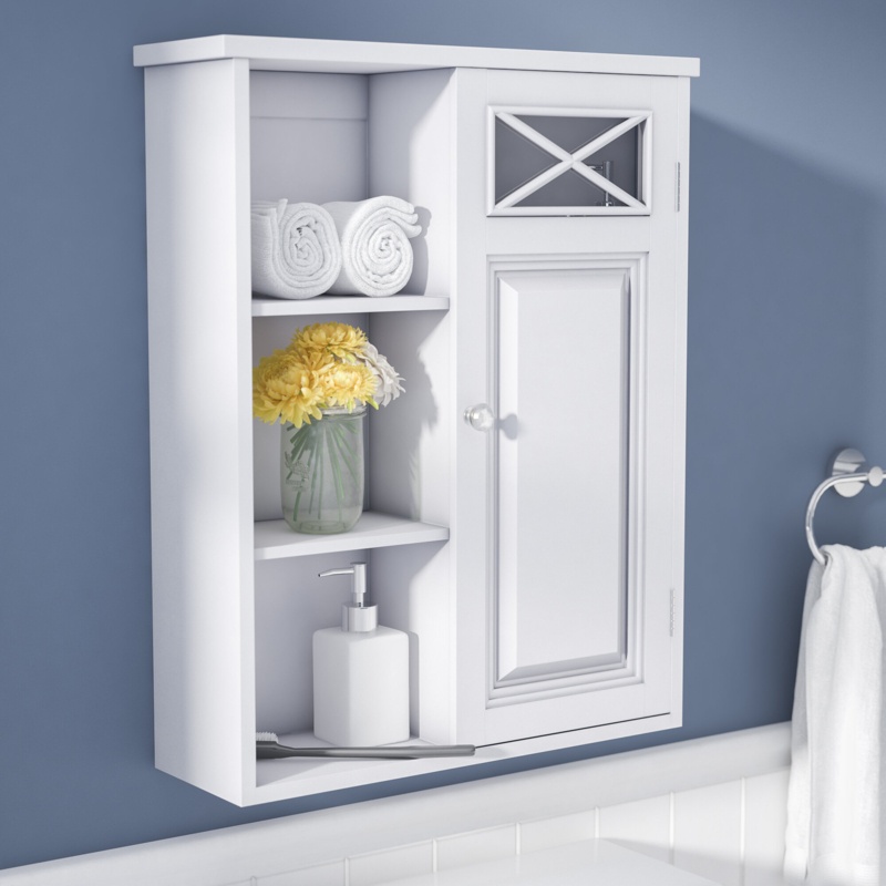 Woodley Wooden Wall Cabinet with Cross Molding
