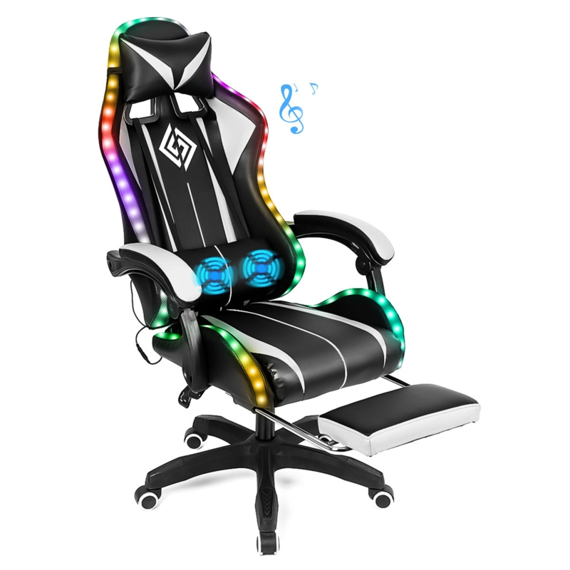 Premium Leather Gaming Chair with Bluetooth Speakers