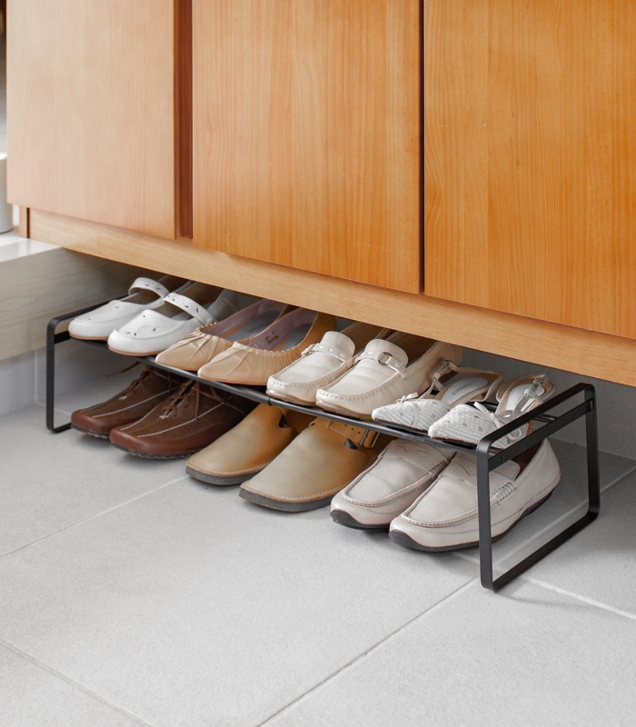 Yamazaki Home Adjustable Shoe Rack, Spacesaving Storage Solution, Steel, Expandable, Stackable