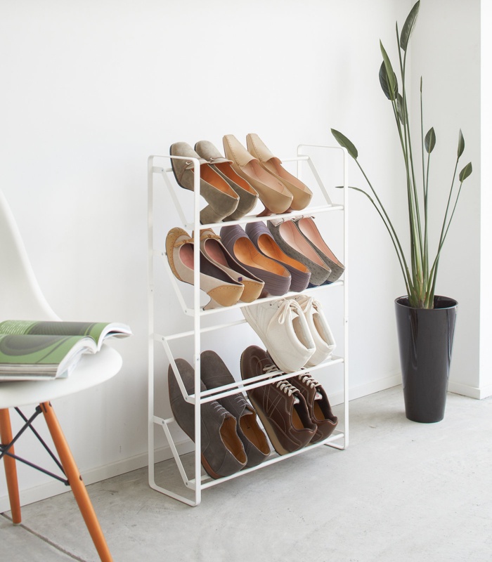 Yamazaki Home Slim Shoe Rack, Steel, Holds 8 to 12 shoes