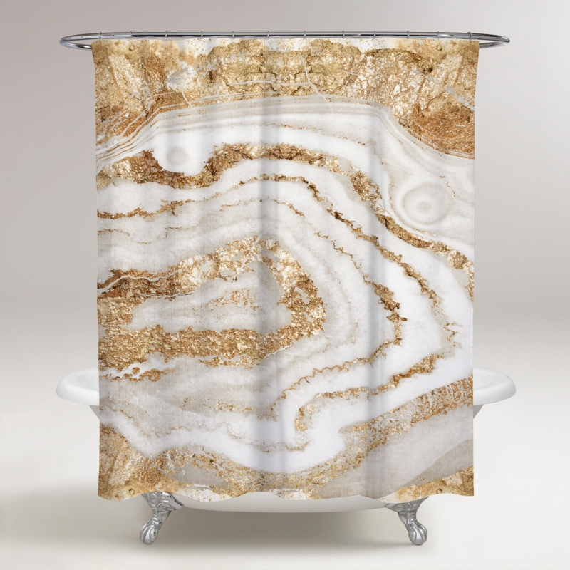 Glam Agate-Inspired Shower Curtain