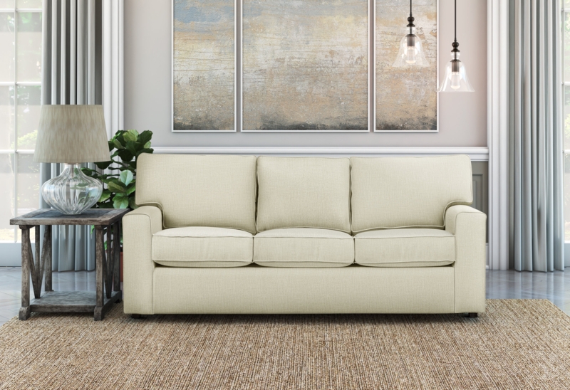Square Arm Sofa with Clean Lines