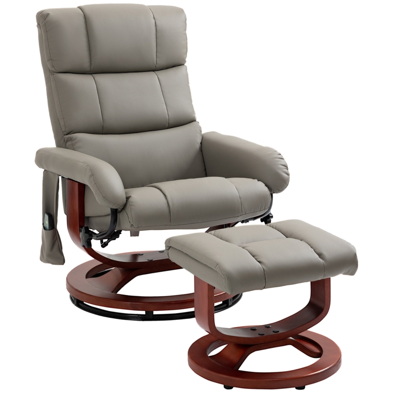 Upholstered Recliner Chair with Ottoman