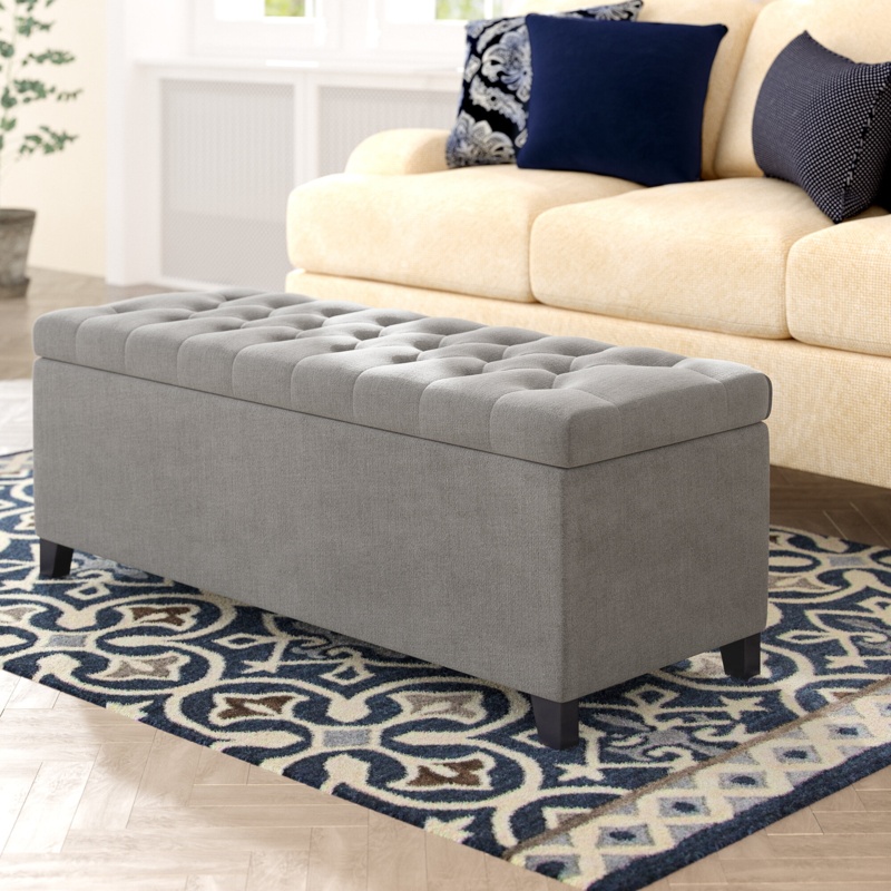 Zakhar Button Tufted Rectangle Storage Ottoman