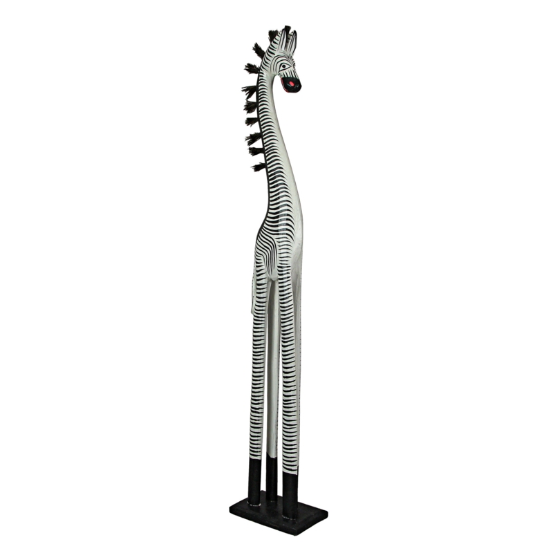 Hand-Crafted 40-inch Tall Zebra Statue