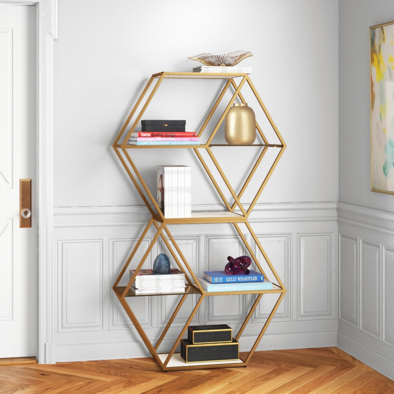 Open Modular Hexagonal Bookcase