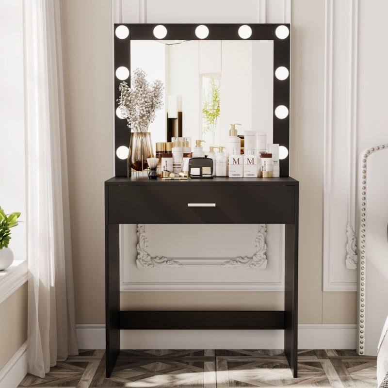 Modern Makeup Dressing Table with Lighted Mirror