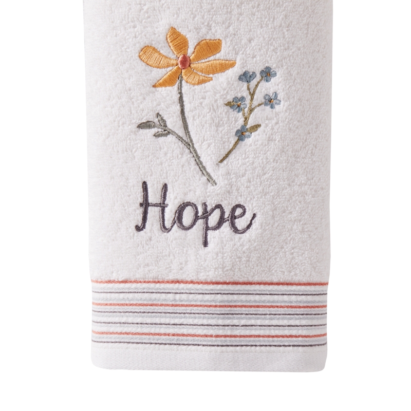 2pc Embroidered Cotton Terry Hand Towel Set