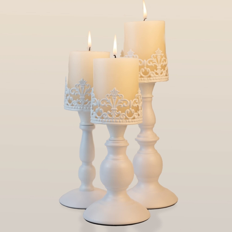 Hollow Crown Candle Holders Set