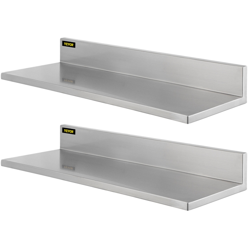 Stainless Steel Wall Shelf with 44 lbs Capacity