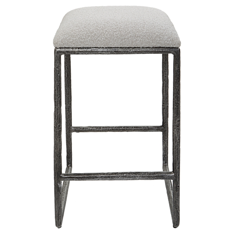26" Chrome Counter Stool with Faux Leather Seat