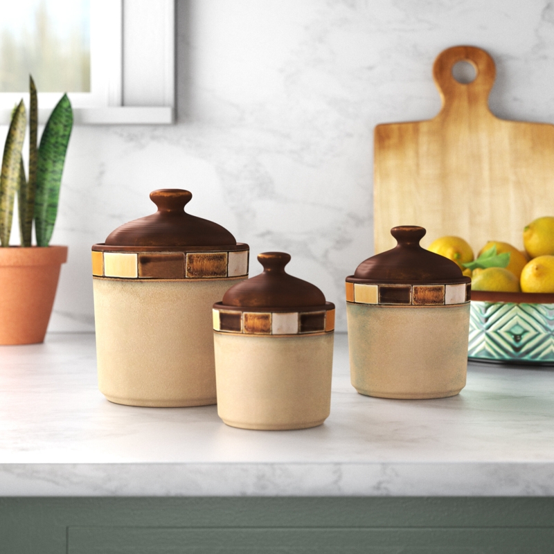 3-Piece Stoneware Canister Set