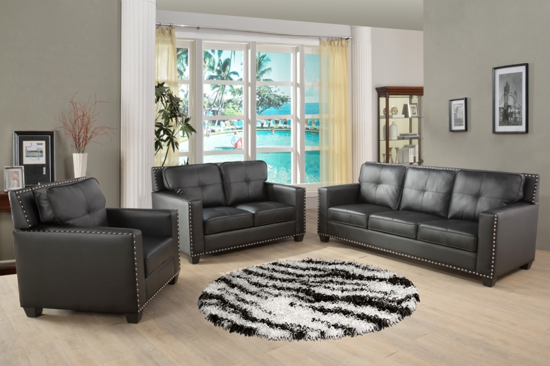 Elegant Faux Leather Sofa Set