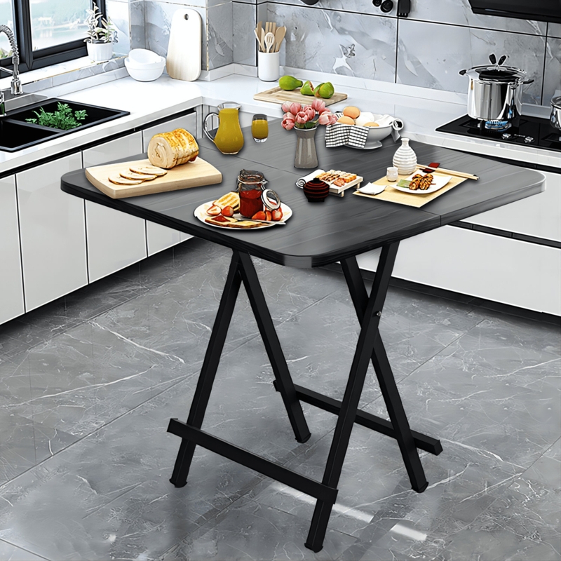 Portable Foldable Dining Table in Black