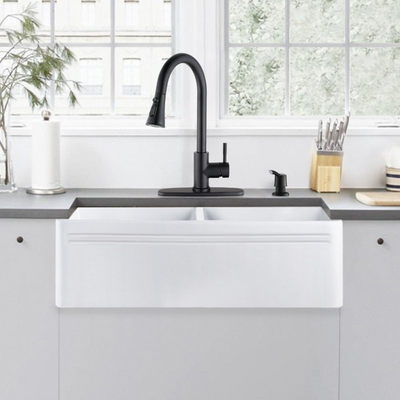 Ceramic Kitchen Sink with Scratch-Resistant Surface
