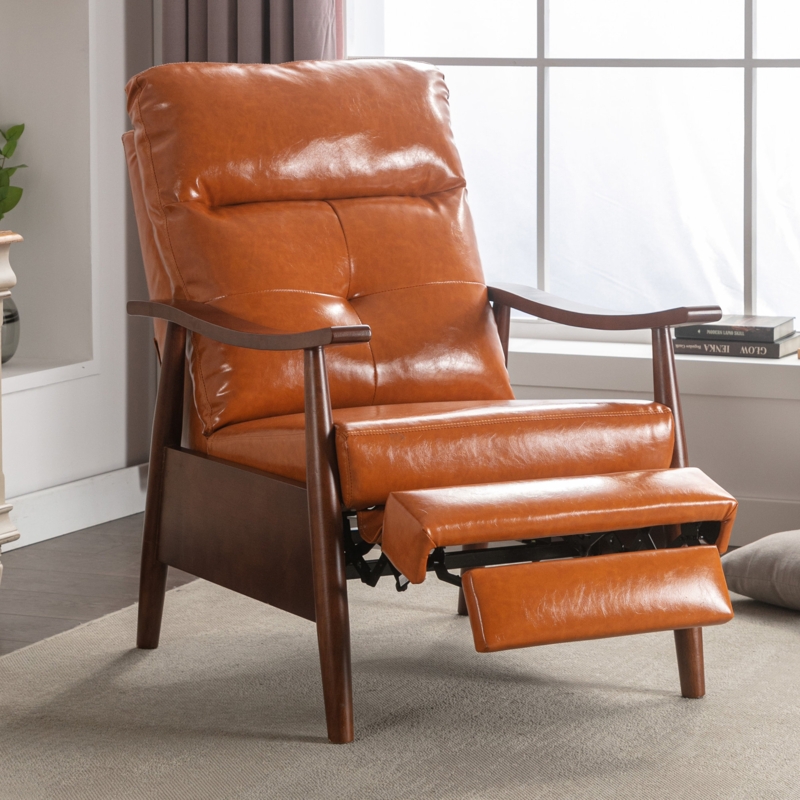 Sculptural Solid Wood Recliner Chair