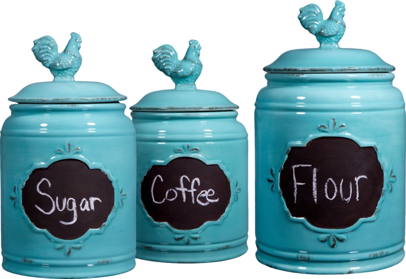 Ceramic Rooster Storage Canisters
