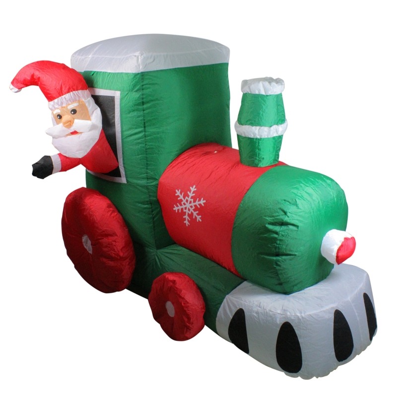 Lighted Inflatable Train with Santa Claus