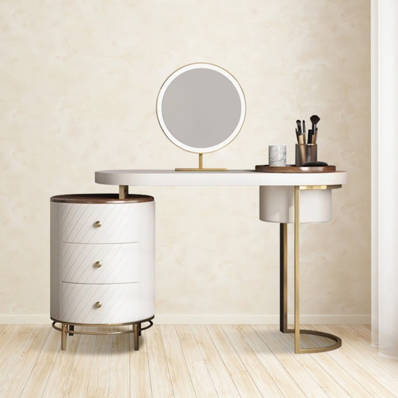 Makeup Dressing Table with Storage and Mirror