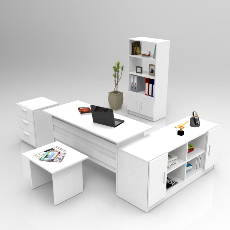 Creative Office Desk with Built-in Storage