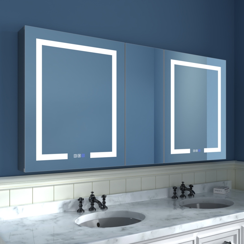 Backlit Bathroom Medicine Cabinet with Mirror