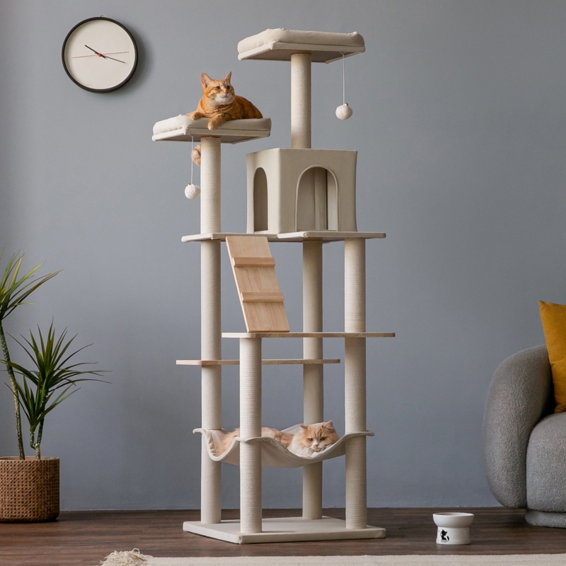 Multi-Level Cat Tree with Lounging Space