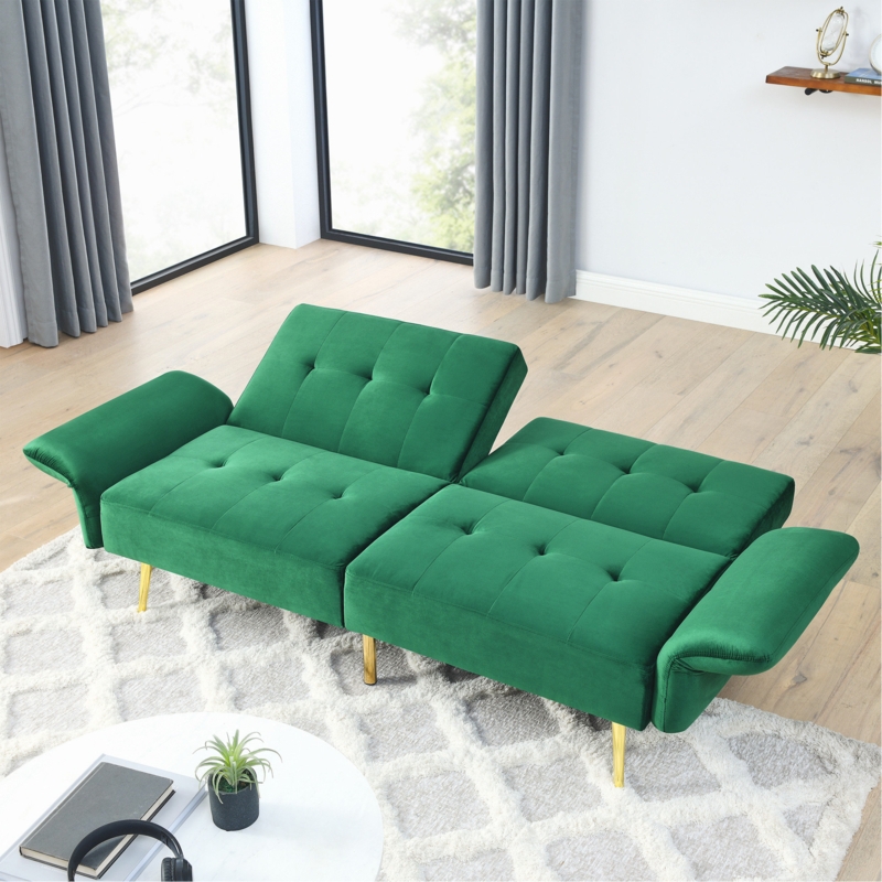 Adjustable Velvet Sofa with Storage