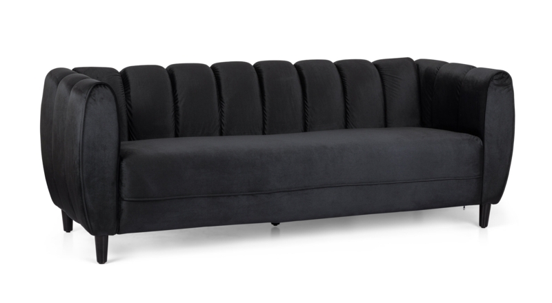 Sophisticated Velvet Three-Seater Sofa