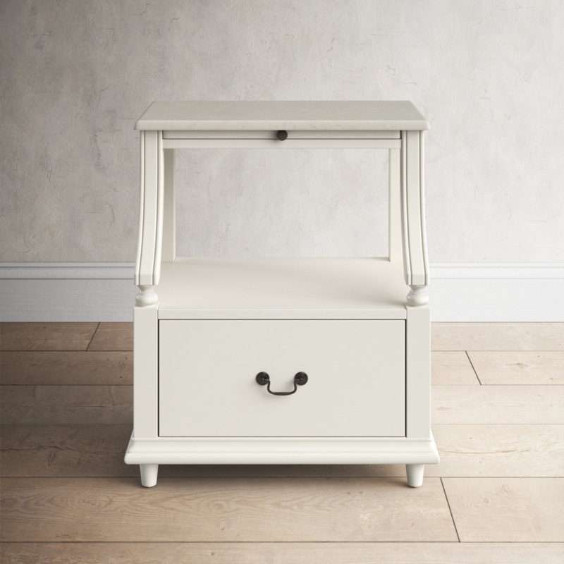 Charming Marble-Top Nightstand