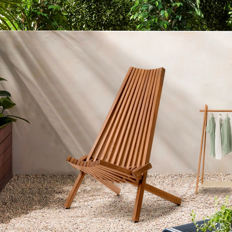 Foldable Ergonomic Acacia Wood Chair