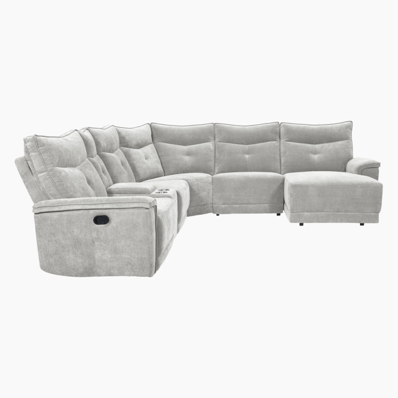 Curvy Reclining Sectional with Storage Console