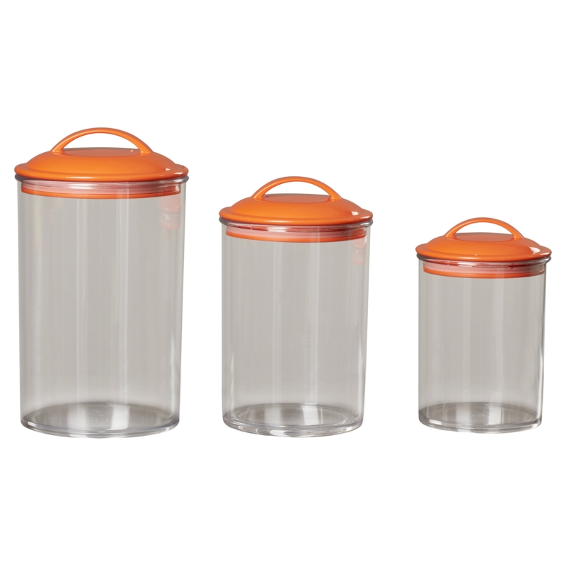 Acrylic Canisters Set with Colorful Lids
