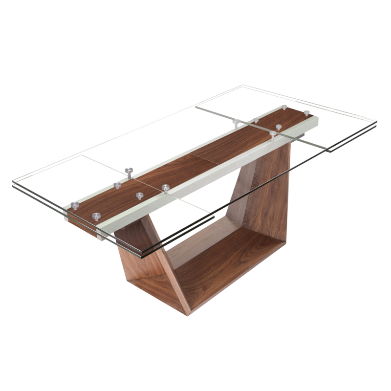 Rectangular Extendable Glass Dining Table