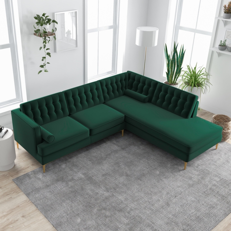 Mid-Century Modern Sofa and Chaise Sectional