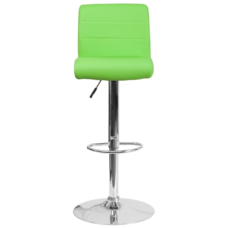 Adjustable Height Barstool with Exposed Stitching