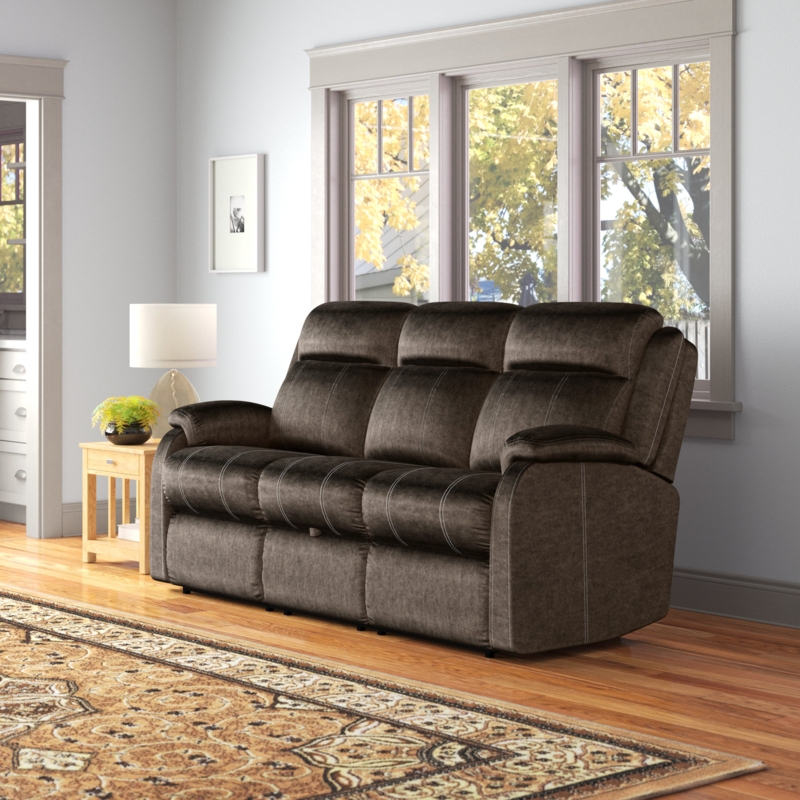 Distinctive Reclining Sofa with Contrasting Stitching