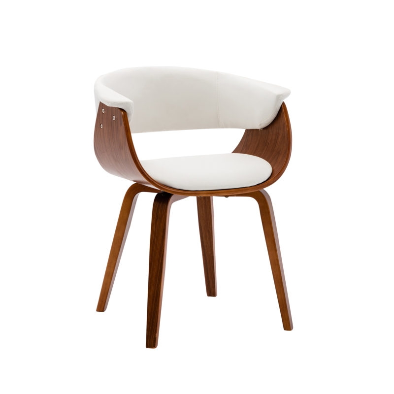 PU Leather Dining Chair with Walnut Legs