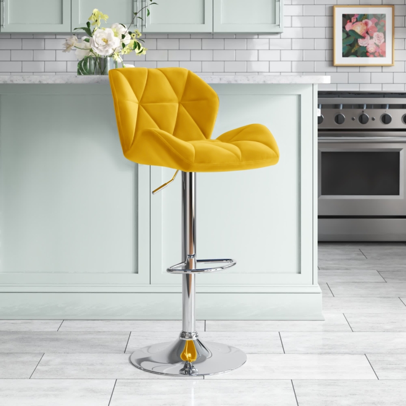 Set of Two Retro-Style Height-Adjustable Counter Stools