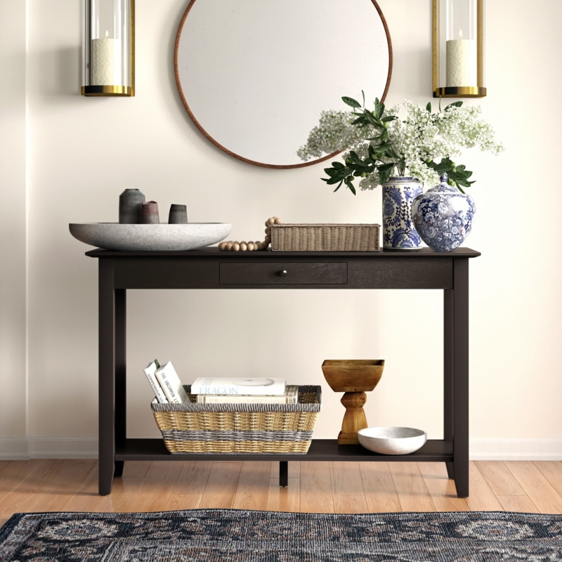 48" Console Table with Drawer and Shelf