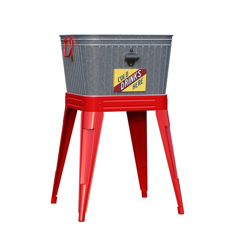 Retro Beverage Tub with Stand and Opener